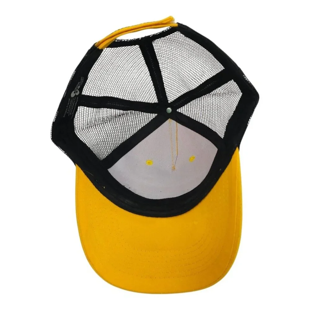 Continental Tire Rubberized Logo Mesh Strapback Cap Trucker Baseball Hat Yellow